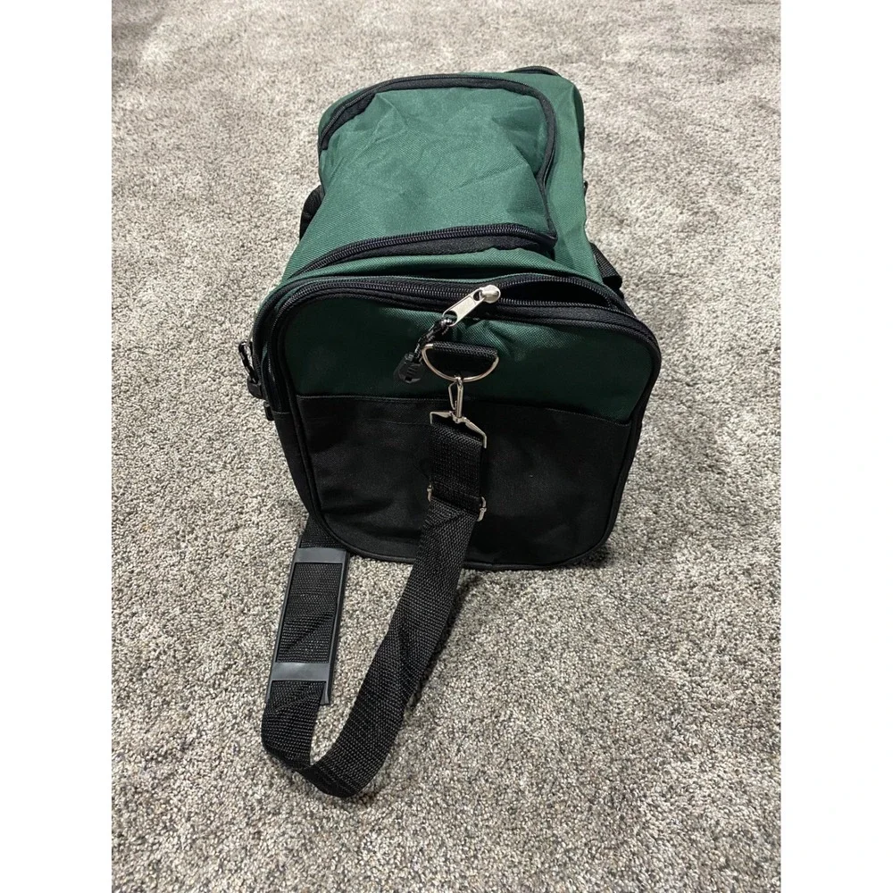 Tournamax 15 Inch Duffel Bag Green Black Polyester Travel Gym Sports Carry On